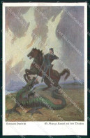 Artist Signed H. Hendrich St. Georg San Giorgio Drago Horse Cartolina KF6736 - Andere & Zonder Classificatie