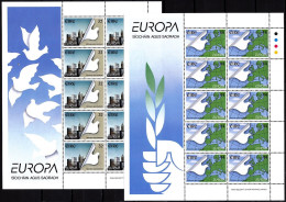 IRELAND 1995 EUROPA: Peace And Freedom. Dove Map Architecture. 2 MINI-SHEETS, MNH - 1995