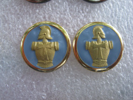 2 INSIGNES DE COL ARMEE FRANCAISE REGIMENTS DES TRANSMISSIONS ETAT EXCELLENT - Hueste