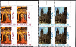 VATICAN 1993 EUROPA: Contemporary Art. Paintings Religion Architecture. Corner BLOCKS, MNH - 1993