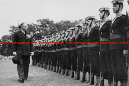 F010107 Gordon Campbell Inspect Cadets Of HMS Ganges. 1937 - REPRODUCTION - Andere & Zonder Classificatie