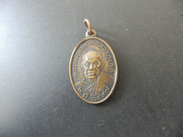 Old Pilgrim Medal Buddhism Thailand - Autres & Non Classés