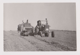 Old Farm Tractor On The Field, Scene, Vintage Orig Photo 12.5x8.5cm. (68559) - Coches