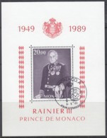 MONACO Block 43, Gestempelt, 40jähriges Thronjubiläum Von Fürst Rainier III., 1989 - Bloques