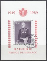 MONACO Block 43, Gestempelt, 40jähriges Thronjubiläum Von Fürst Rainier III., 1989 - Blocs