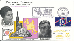 France Special Cover 13th European Session In Strasbourg 15-9-1980 With Very Special Cachet - Cartas & Documentos