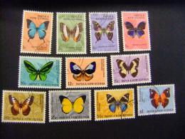 52 PAPUA NEW GUINEA / NUEVA GUINEA 1966 / MARIPOSAS / YVERT 83 - 93 FU Incompleta - Schmetterlinge