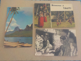 CPSM -  AU PLUS RAPIDE - POLYNESIE FRANCAISE - TAHITI   - 3 CARTES   - FORMAT CPA - French Polynesia