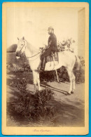 PHOTO Photographie CAB Cabinet Légendée "Mon Capitaine" (Officier à Cheval, Probablement En Afrique) Militaire MILITARIA - Guerra, Militares