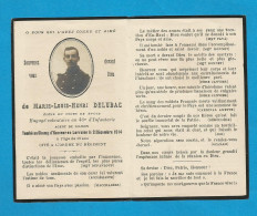 Genealogie FAIRE PART DECES  POILU  ELEVE COURS DE SAINT CYR ENGAGE VOLONTAIRE 40 EME RI 21 DECEMBRE 1914 LORRAINE - Documenten