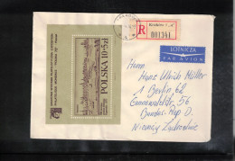 Poland/ Polska 1974 Astronomy - Nicolaus Kopernikus World Philatelic Exhibition Block Interesting Registered Letter - Astronomia