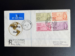 BRITISH VIRGIN ISLANDS 1951 REGISTERED FDC ROAD TOWN TO DUNEDIN 04-02-1951 - Britse Maagdeneilanden