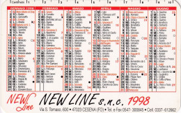 Calendarietto - NEW LINE - Cesena - Forli - Anno 1998 - Small : 1991-00