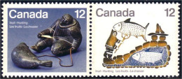(C07-49ab) Canada Hunter Chasse Peche Fishing MNH ** Neuf SC - Indiens D'Amérique