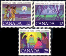 (C07-41-43c) Canada Noel Christmas 1977 MNH ** Neuf SC - Indios Americanas