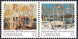 (C07-33ab) Canada Painting Trees Arbre Printemps Se-tenant MNH ** Neuf SC - Trees