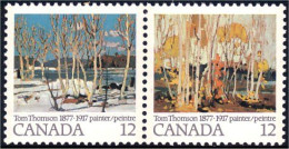 (C07-34aa) Canada Painting Trees Arbre Automne Se-tenant MNH ** Neuf SC - Neufs