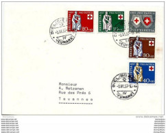 33-77 - Enveloppe Envoyée De Bienne 1957 Avec Série Pro Patria 1957 - Briefe U. Dokumente