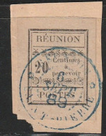 REUNION - TAXE N°4 Obl (1889) 20c Noir - Strafport