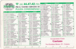 Calendarietto - Puliservice - Acconciature Uomo - Gaetano - Catania - Anno 1998 - Tamaño Pequeño : 1991-00