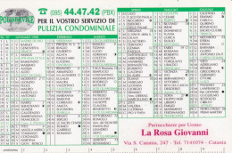 Calendarietto - Puliservice - Parrucchiere Per Uomo - La Rosa Giovanni - Catania - Anno 1998 - Formato Piccolo : 1991-00