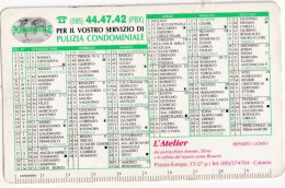 Calendarietto - Puliservice - Parrucchiere Reparto Uomo - L'atelier - Catania - Anno 1998 - Formato Piccolo : 1991-00