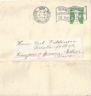 Streifband 29  Bern - Barmen D  (Flagge "Schweiz.Landesausstellung)       1914 - Enteros Postales