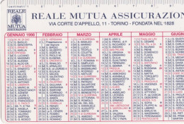Calendarietto - Reale Mutua Assicurazioni - Torino - Anno 1998 - Petit Format : 1991-00