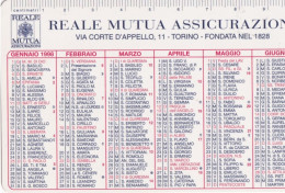 Calendarietto - Reale Mutua Assicurazioni - Torino - Anno 1998 - Tamaño Pequeño : 1991-00