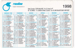 Calendarietto - Rondine - Trasporti Internazionali - Milano - Anno 1998 - Kleinformat : 1991-00