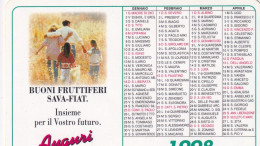 Calendarietto - SAVA - FIAT - Buoni Fruttifer - Anno 1998 - Petit Format : 1991-00