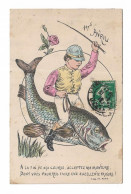 CPA FETE DU 1ER AVRIL / JOCKEY ET POISSON - 1er Avril - Poisson D'avril