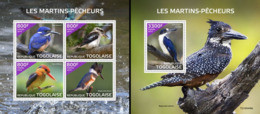 Togo 2019, Animals, Kingfisher, 4val In BF +BF - Passereaux