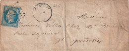 Lettre De Le Catelet à Saint Quentin LSC - 1849-1876: Période Classique