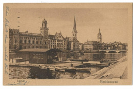 Gruss Aus ZÜRICH: Stadtquai Mit Bootsanlegestelle 1924 - Zürich