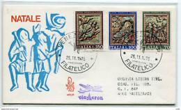 Italia FDC Venetia 1975 Natale  Viaggiata Racc. Per L'estero - FDC