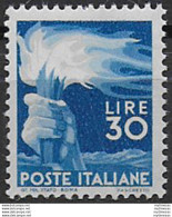 1947 Italia Lire 30 Democratica MNH Sass N. 563 - 1946-60: Ungebraucht