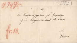 Sachsen Brief R2 Haynichen 14 FEB. 1850 Gel. Nach Nossen - Saxe
