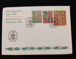 D)1981, NORWAY, FIRST DAY COVER, ISSUE, CHRISTMAS, SKJAK TAPESTRY, THE KINGS, ADORATION OF THE KINGS, THE WEDDING AT CAN - Autres & Non Classés