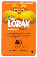 Hilton DoubleTree Hotels, Used, Magnetic Hotel Room Key Card, #  Hilton-91  The Lorax Movie Advert - Hotel Keycards