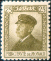 R2253/677BIS - MONACO - 1922/1923 - Prince Albert 1er - N°54a Brun-olive NEUF* - Ongebruikt