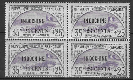 Indochine YT N° 93 En Bloc De Quatre Neufs ** MNH. TB - Unused Stamps