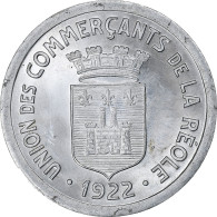 France, Union Des Commerçants De La Réole, 25 Centimes, 1922, SUP, Aluminium - Monétaires / De Nécessité