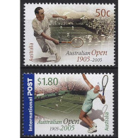 Australien 2005 100 J. Offene Australische Tennismeisterschaften 2393/94 Postfr. - Ongebruikt