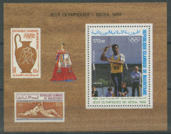 Mauretanien 1988 Olymp. Spiele Seoul Speerwurf Block 70 Postfrisch (C22307) - Mauritania (1960-...)