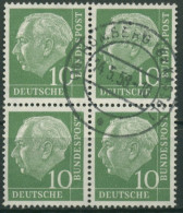 Bund 1954 Th. Heuss I Bogenmarken 183 4er-Block Gestempelt - Usati