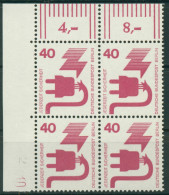 Berlin 1971 Unfallverhütung Druckerzeichen 407 DZ 10 Ecke 4er-Block Postfrisch - Unused Stamps