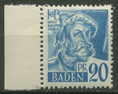 Französische Zone: Baden 1947 Hans Baldung Type II, 7 Yv II Postfrisch - Bade