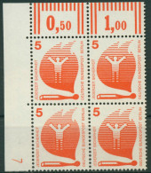 Berlin 1971 Unfallverhütung Druckerzeichen 402 DZ 7 Ecke 4er-Block Postfrisch - Unused Stamps