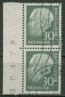 Bund 1956 Heuss II Paar Mit Bogennummer 259 Xw Bg.-Nr. Gestempelt - Used Stamps